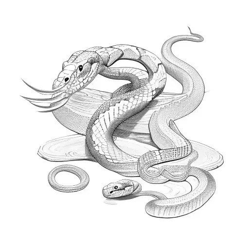 Snake Around Staff With Wings