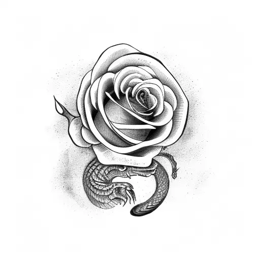 A Knife With A Cobra And A Rose Wrapped Around The Blade