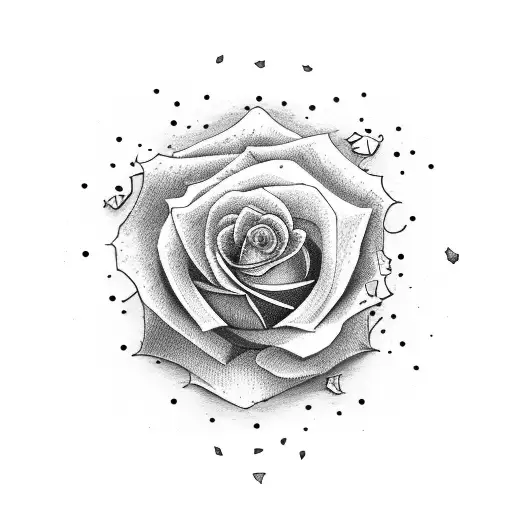 A Guitar With Rose Petals Falling From Its Soundhole