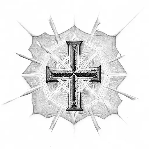 Christian Cross Made Out Of Nails