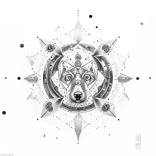 A Cosmic Balance Symbol With Constellations Resembling Dogs