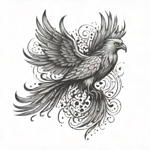 Phoenix Bird Coming Out Of The Fire