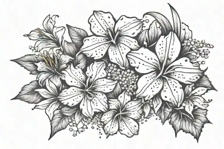 Left Side Large Sized Inner Forearm Tattoo Of Hawaiian State Flowers