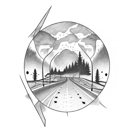 Road With Dad And Son