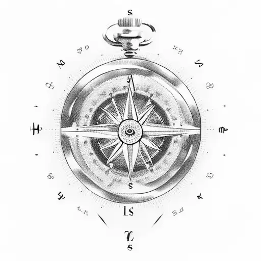 Time And Compass With Roses