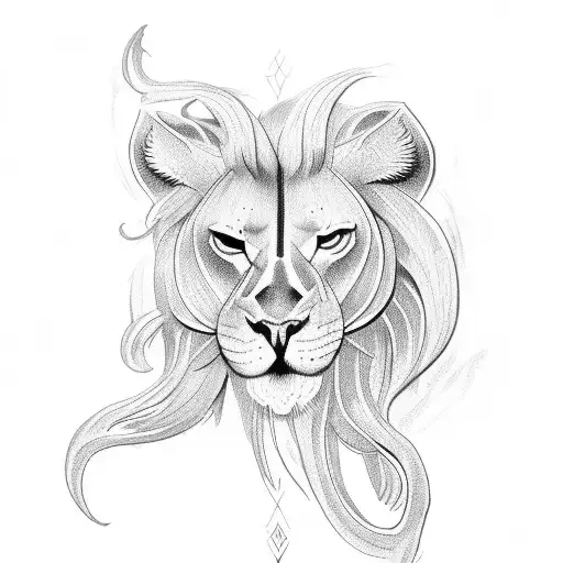 Christian Cross Lion Head