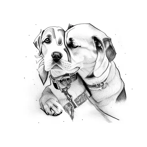 Dog Leaning On Owner's Knee