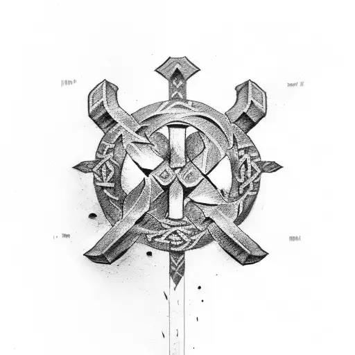 Viking Runes With Warrior