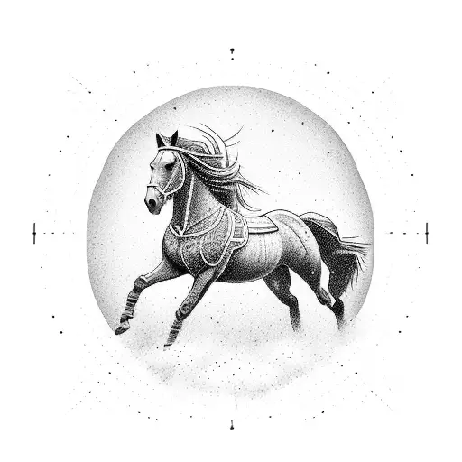 A Horse Galloping Through A Coffee Plantation