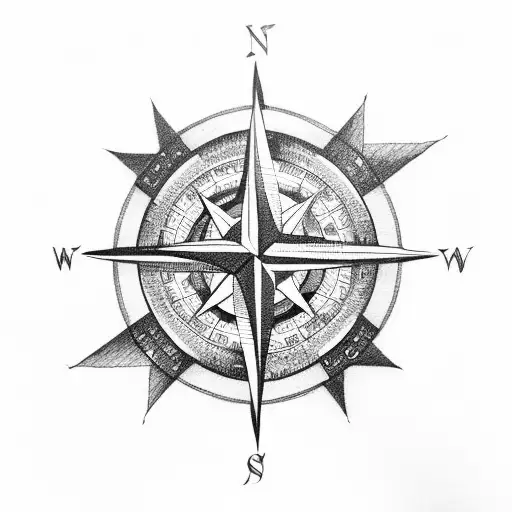 Compass With Libra And Dragon