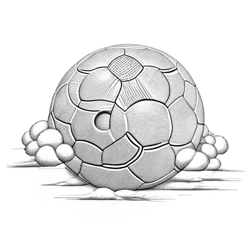 Football Ball In Clouds