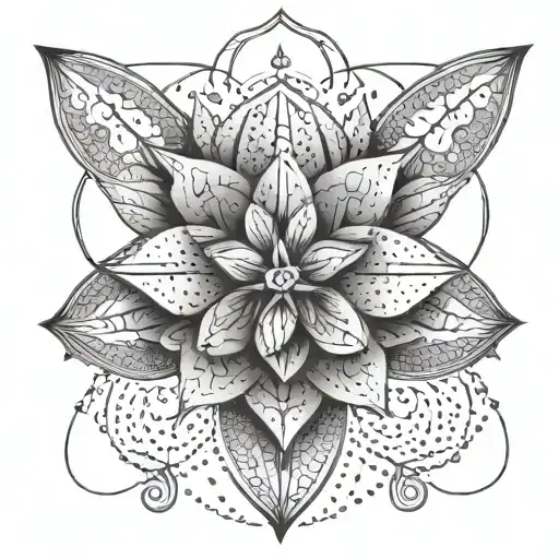 Geometric Flower With Nautical Elements Like