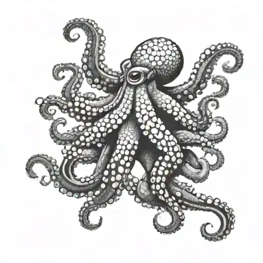 A Detailed Octopus Fighting Off Multiple Opponents In Different Martial Arts Styles