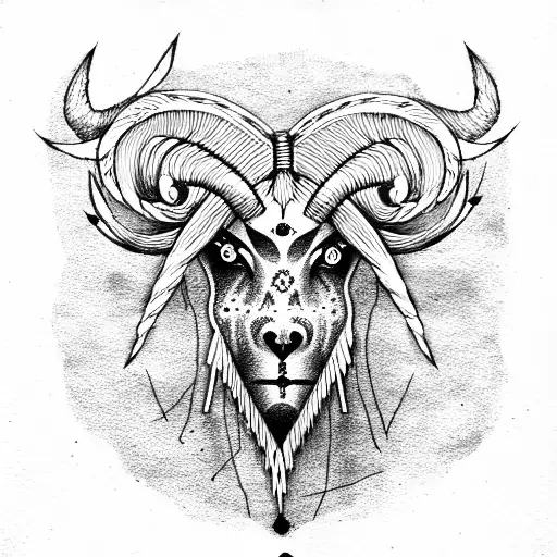 Ram With Barbed Wire And Fire Eyes