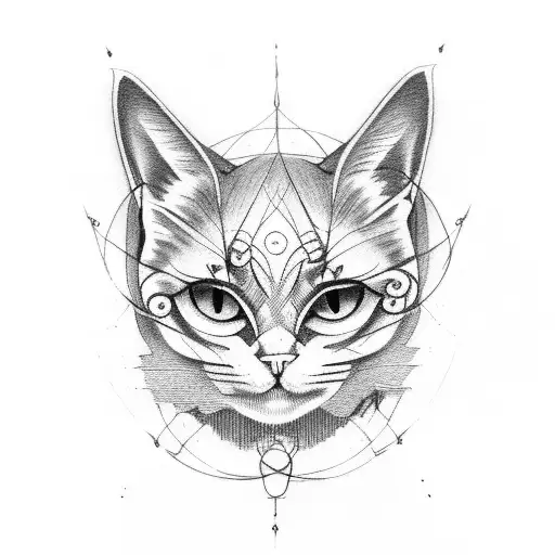 Black Cat And Pentagram