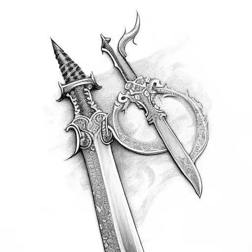 Sword With 4S And 1A Design