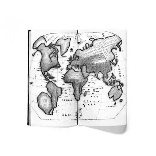 An Open Book With A World Map As Its Pages