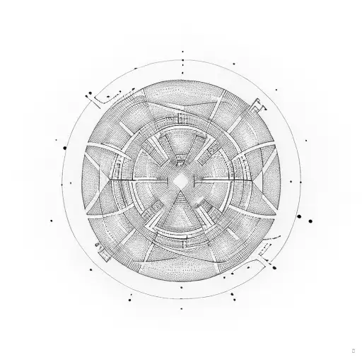 Round Maze With A Negative Space In The Centre In The Shape Of A Semicolon