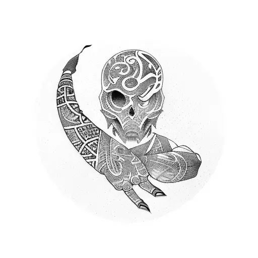 Tribal Arm Sleeve With Chinese