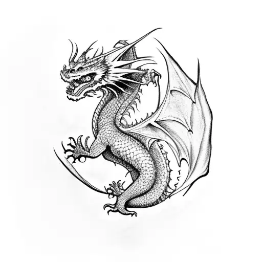 Dragon With The Name Elsie Printed