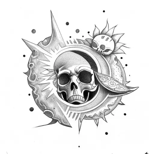 Sun And Moon And Skull And Saturn