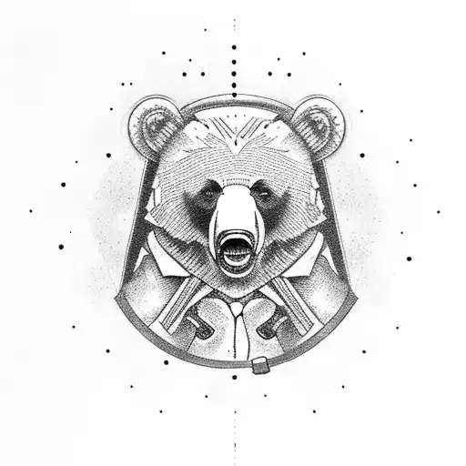 Bear Head Above A Cup Of Coffee With Steam Coming Out Of It