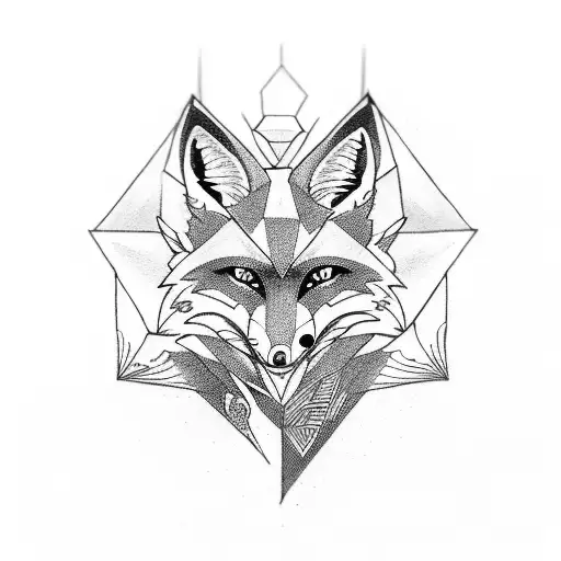 Fox Demon With Geometric Shapes