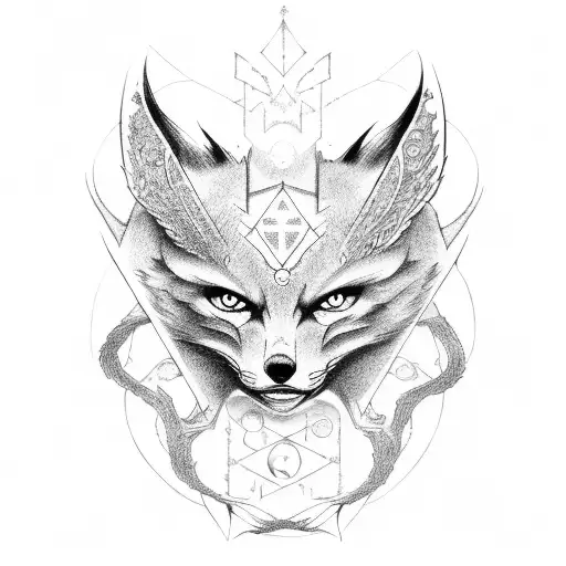 Fox Demon With Alchemy Symbols