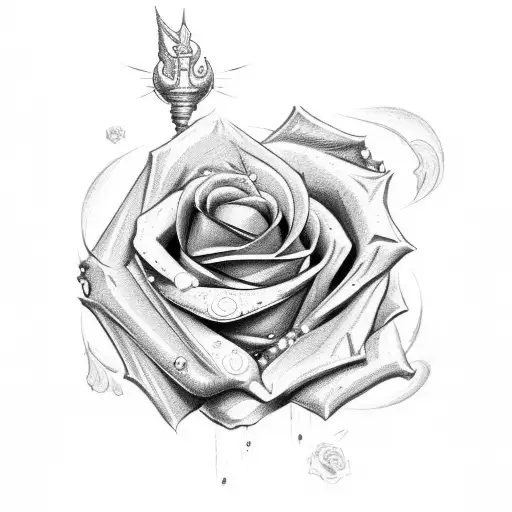 Broken Sword With Rose Hilt