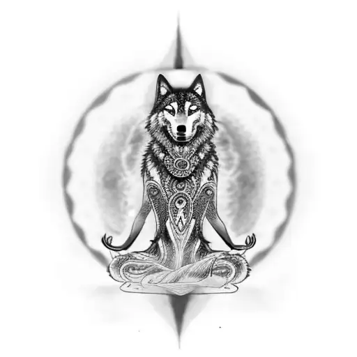 Dmt Wolf Meditating In Lost Time And Space
