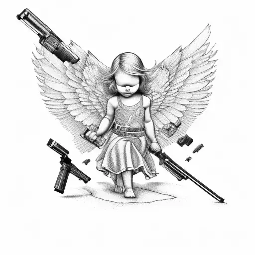Baby Angels Holding Guns