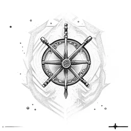 Christian Cross With Gun And Fishing Rod