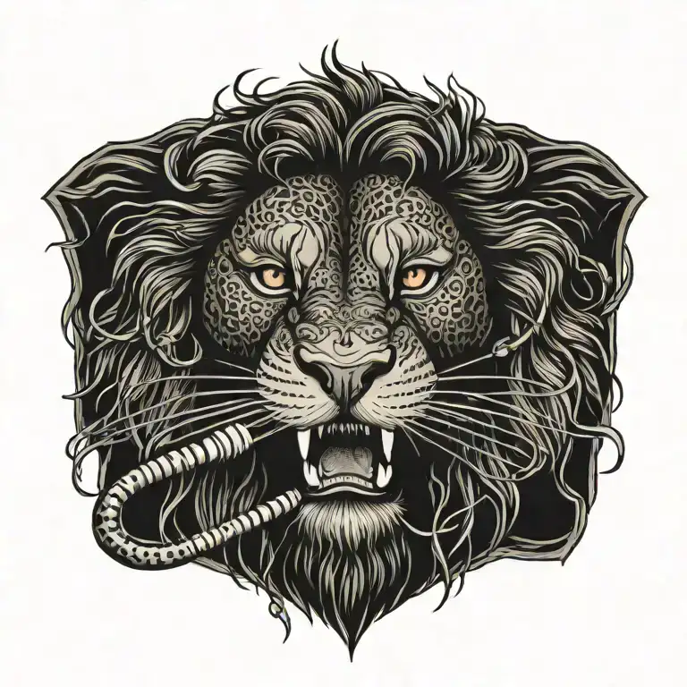 Lion Biting Extension Cord With Plugin