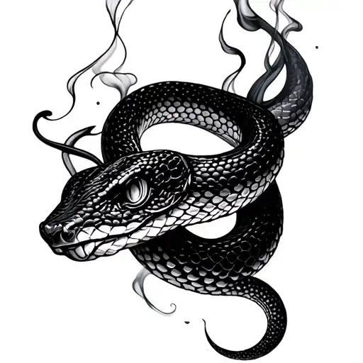 A Snake Shedding Skin And Become Smoke