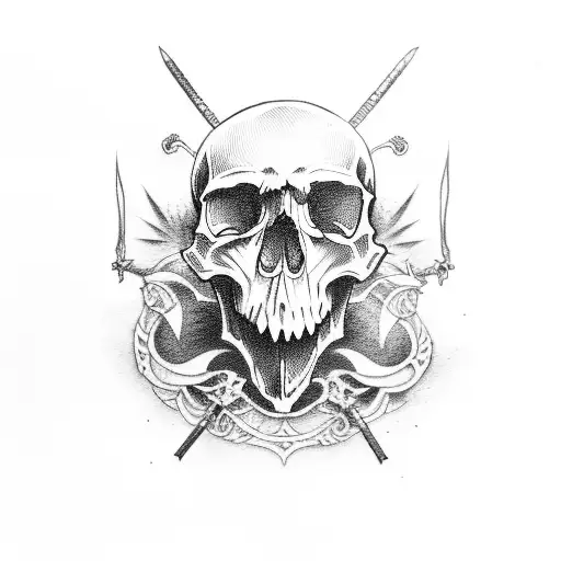 Skull And Japanese Sword