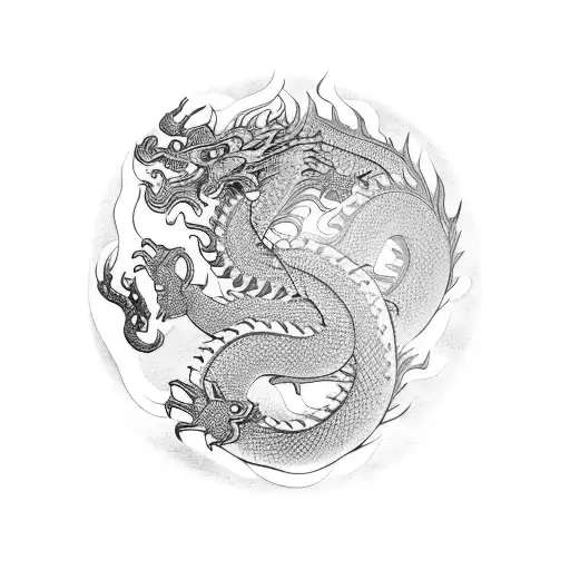 Chinese Tample With Dragon