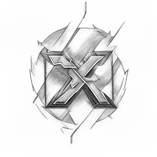 Letter X Mixed With Chidori From Naruto And Mixed With Shazam Thunder Logo