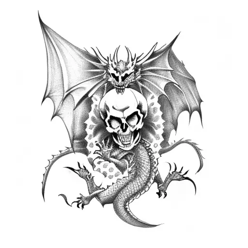 Dragon With A Skull