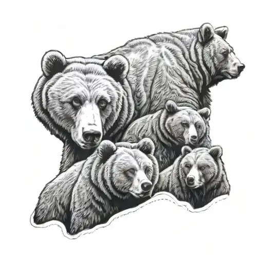 Bears Father With Two Boys