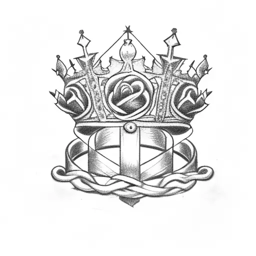 Crown With Thorns And Roses