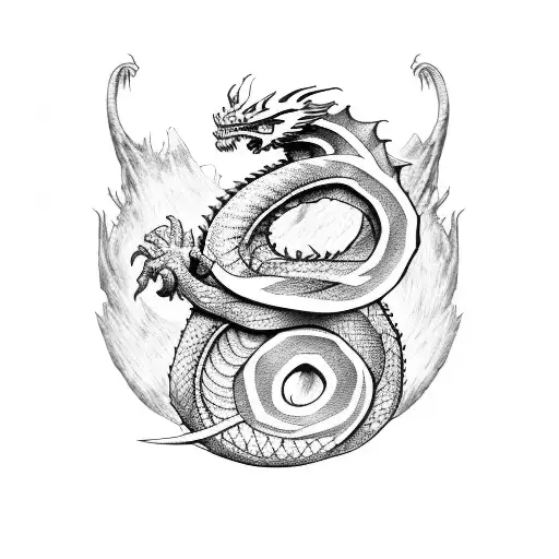 A Dragon Of Carved Runes