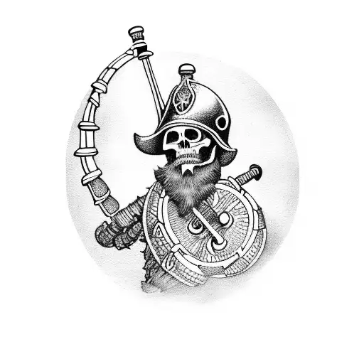 Viking Skeleton Playing Bagpipes