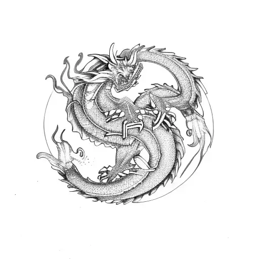 Dragon On Ying Yang