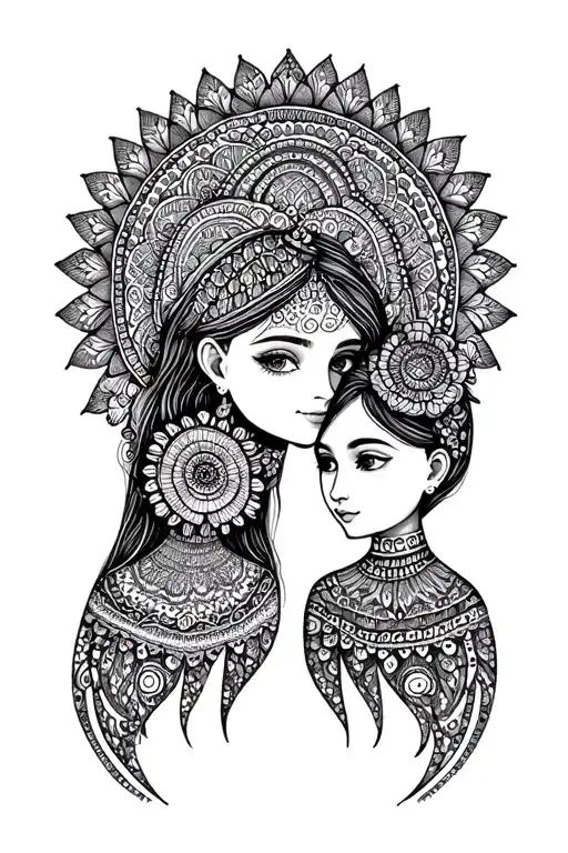 Mandala Design Incorporating Family Daughter