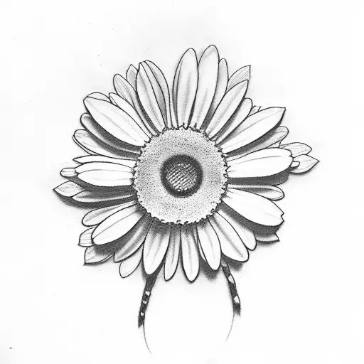 Daisy With Floating Petals Attached To Semi Colon Anchor