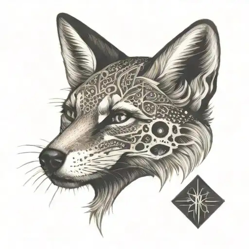 Fox Face Half Skull
