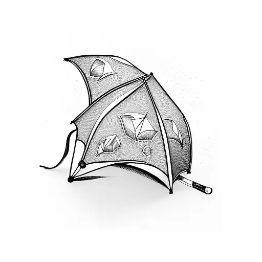 Side View Of An Umbrella With A Diamond Handle