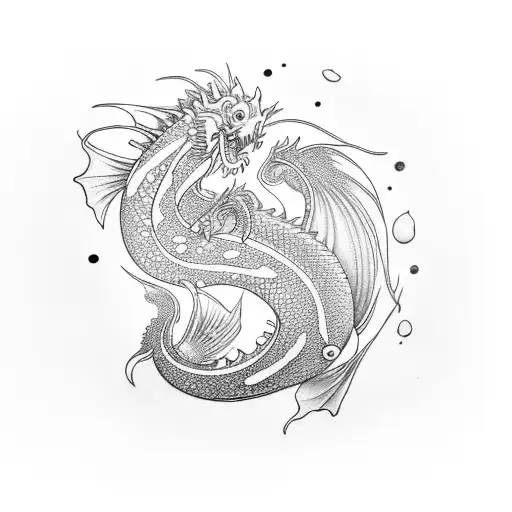 Koi Fish With Dragon Bottom Half