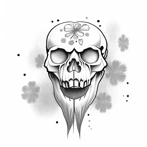 Sasquatch Skull With Clovers