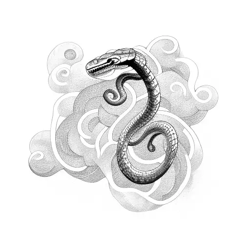 A Snake Coiled Around A Microphone